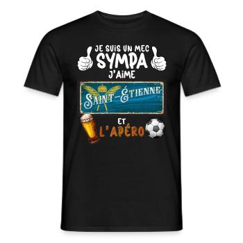 Foot Saint Etienne Apéro Supporter Homme Papa Papy - Men's T-Shirt - black - Front - AI Model Male 178 light (178cm)