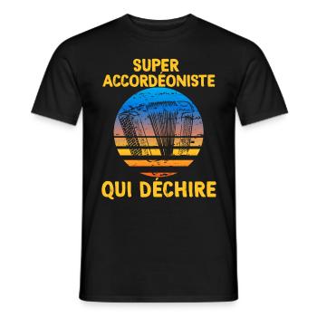 Super Accordéoniste Qui Déchire Homme Musique - T-shirt homme - noir - Devant - AI Model Male 178 light (178cm)
