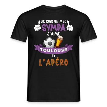Toulouse Foot Et Apéro Homme Supporter Papa Papy - Men's T-Shirt - black - Front - AI Model Male 178 light (178cm)
