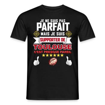 Men's Rugby France Toulouse 6 Star Stadium - Men's T-Shirt - black - Front - AI Model Male 178 light (178cm)