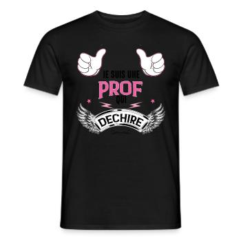 Prof Femme Fin Année Scolaire Anniv Fête SVT - T-shirt homme - noir - Devant - AI Model Male 178 light (178cm)