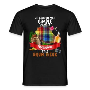 Men Reunion Island Aperitif Old Rum Ti Punch - Men's T-Shirt - black - Front - AI Model Male 178 light (178cm)