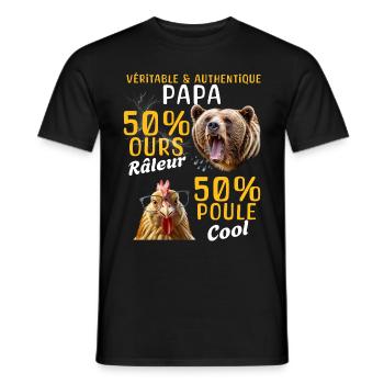 Great gift daddy bear complainer and cool daddy hen - Men's T-Shirt - black - Front - AI Model Male 178 light (178cm)