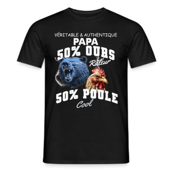 Unique Daddy Hybrid Bear Complaining Daddy Hen Cool - Men's T-Shirt - black - Front - AI Model Male 178 light (178cm)