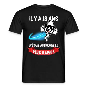 Vor 18 Jahren war ich die schnellste Geburtstagsparty - Männer T-Shirt - Schwarz - Vorne - AI Model Male 178 light (178cm)
