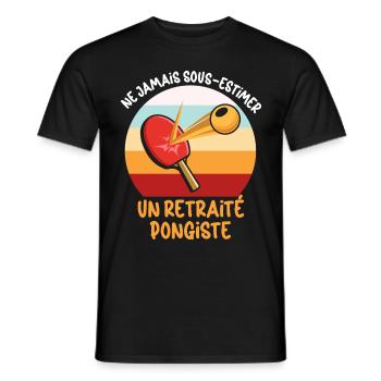 Ping Pong Rentner Mann Humor Opa Papa - Männer T-Shirt - Schwarz - Vorne - AI Model Male 178 light (178cm)