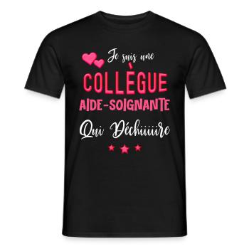Collègue De Travail Aide Soignante Qui Déchire - T-shirt homme - noir - Devant - AI Model Male 178 light (178cm)