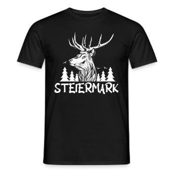 Styria - Men's T-Shirt - black - Front - AI Model Male 178 light (178cm)