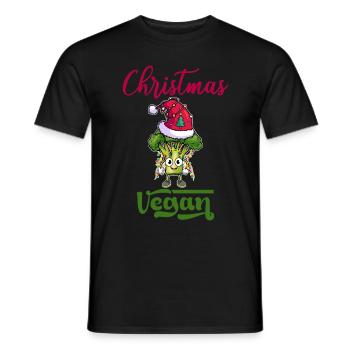 Christmas Weihnachten Vegan - Männer T-Shirt - Schwarz - Vorne - AI Model Male 178 light (178cm)