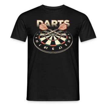 Darts 3D - Dart T-Shirts RAHMENLOS - Sport Club - Männer T-Shirt - Schwarz - Vorne - AI Model Male 178 light (178cm)