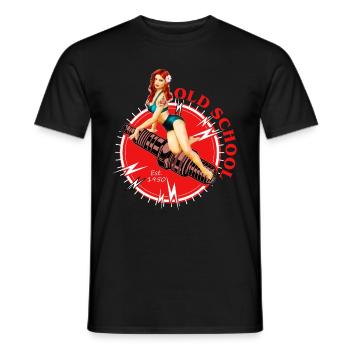 Old school Pin Up - T-shirt homme - noir - Devant - AI Model Male 178 light (178cm)