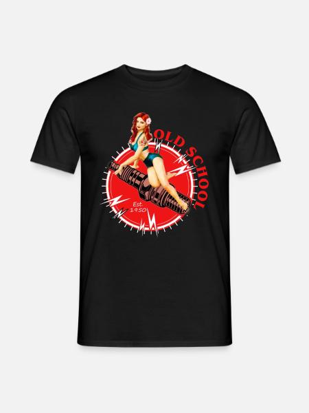 Old school Pin Up - Men's T-Shirt - black