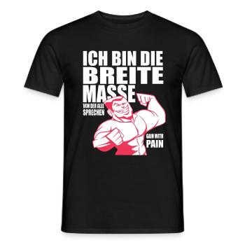 Bodybuilding Fitness Ich bin die breite Masse - Männer T-Shirt - Schwarz - Vorne - AI Model Male 178 light (178cm)