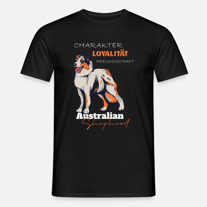 Aussie Shepherd Charakter Loyalität Freundschaft - Männer T-Shirt - Schwarz