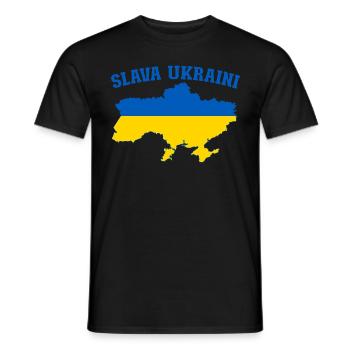 Ukraine Slava Ukraine Flagge - Männer T-Shirt - Schwarz - Vorne - AI Model Male 178 light (178cm)