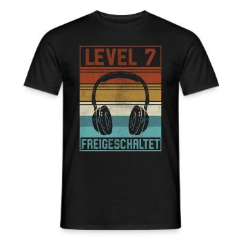 7. Geburtstag Junge Gamer Level 7 Jahre - Männer T-Shirt - Schwarz - Vorne - AI Model Male 178 light (178cm)