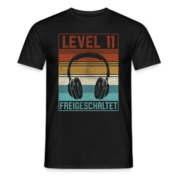 11. Geburtstag Junge Gamer Level 11 Jahre - Männer T-Shirt - Schwarz - Vorne - AI Model Male 178 light (178cm)