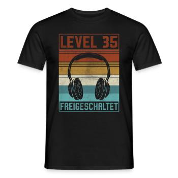 35. Geburtstag Mann Gamer Level 35 Jahre - Männer T-Shirt - Schwarz - Vorne - AI Model Male 178 light (178cm)