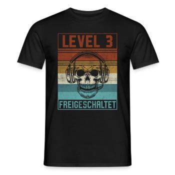 3. Geburtstag Gamer Level 3 Jahre - Männer T-Shirt - Schwarz - Vorne - AI Model Male 178 light (178cm)