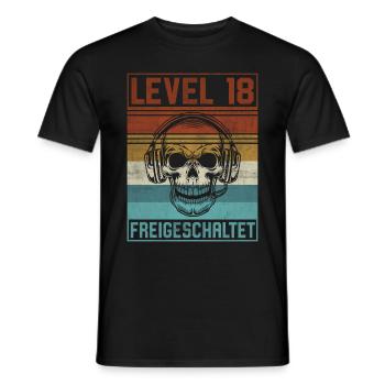 18. Geburtstag Gamer Level 18 Jahre - Männer T-Shirt - Schwarz - Vorne - AI Model Male 178 light (178cm)