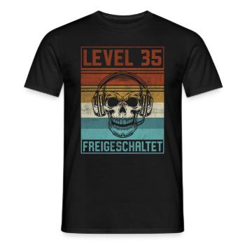 35. Geburtstag Gamer Level 35 Jahre - Männer T-Shirt - Schwarz - Vorne - AI Model Male 178 light (178cm)