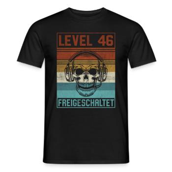 46. Geburtstag Gamer Level 46 Jahre - Männer T-Shirt - Schwarz - Vorne - AI Model Male 178 light (178cm)