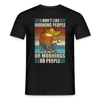 I don't like morning people Funny dad coffee - Men's T-Shirt - black - Front - AI Model Male 178 light (178cm)