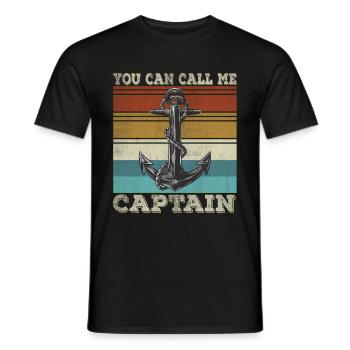 Funny Captain Sailboat Humor Anchor Sailor - Men's T-Shirt - black - Front - AI Model Male 178 light (178cm)