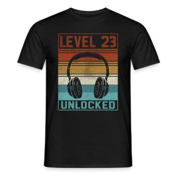 Gamer 23rd Birthday Gamer - Men's T-Shirt - black - Front - AI Model Male 178 light (178cm)