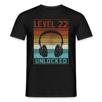 Gamer 22nd Birthday Gamer - Men's T-Shirt - black - Front - AI Model Male 178 light (178cm)