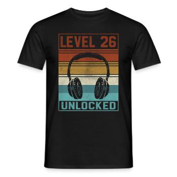 Gamer 26th Birthday Gamer - Men's T-Shirt - black - Front - AI Model Male 178 light (178cm)