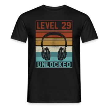 Gamer 29th Birthday Gamer - Men's T-Shirt - black - Front - AI Model Male 178 light (178cm)
