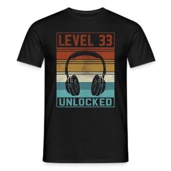 Gamer 33rd Birthday Gamer - Men's T-Shirt - black - Front - AI Model Male 178 light (178cm)