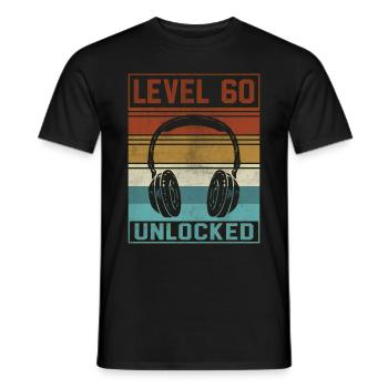 Gamer 60th Birthday Gamer - Men's T-Shirt - black - Front - AI Model Male 178 light (178cm)