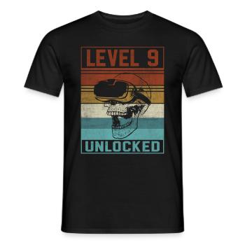 Boy 9th Birthday Gamer - Men's T-Shirt - black - Front - AI Model Male 178 light (178cm)