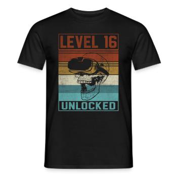 Boy 16th Birthday Gamer - Men's T-Shirt - black - Front - AI Model Male 178 light (178cm)