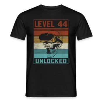 44th Birthday Gamer - Men's T-Shirt - black - Front - AI Model Male 178 light (178cm)