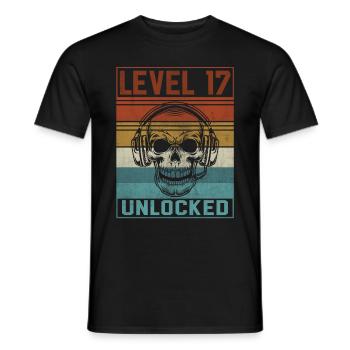 Gamer 17th Birthday - Men's T-Shirt - black - Front - AI Model Male 178 light (178cm)