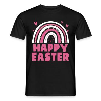 Happy Easter Women Kids Rainbow - Men's T-Shirt - black - Front - AI Model Male 178 light (178cm)