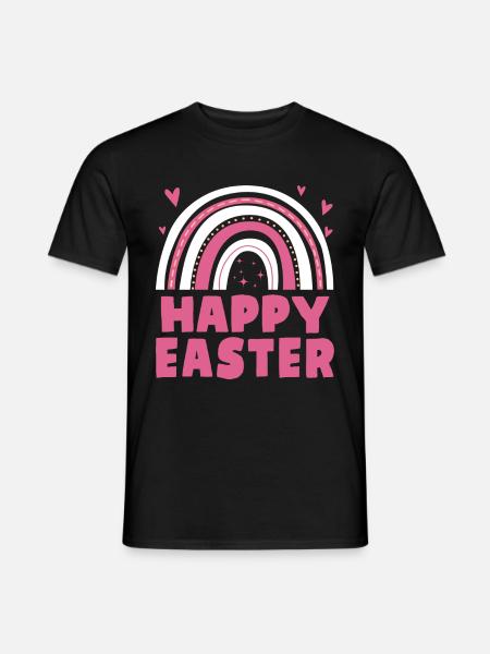 Happy Easter Women Kids Rainbow - Men's T-Shirt - black