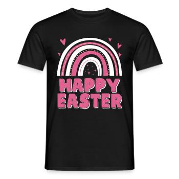 Joyeuses Pâques Femmes Mignon Arc-en-ciel - T-shirt homme - noir - Devant - AI Model Male 178 light (178cm)