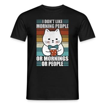 Sarcastic Cat Morning People Coffee Moody Kitty - Männer T-Shirt - Schwarz - Vorne - AI Model Male 178 light (178cm)