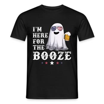 Ghost Booze 4th of July USA American Flag Beer - Männer T-Shirt - Schwarz - Vorne - AI Model Male 178 light (178cm)