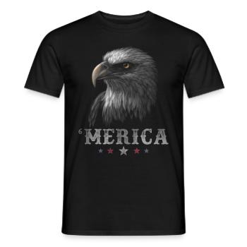 Eagle Patriotic Merica 4th of July American USA - Männer T-Shirt - Schwarz - Vorne - AI Model Male 178 light (178cm)