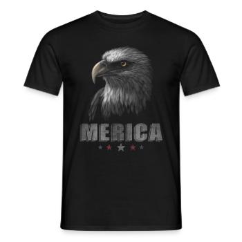 Merica Eagle 4 juillet Hommes Femmes USA Patriotique - T-shirt homme - noir - Devant - AI Model Male 178 light (178cm)