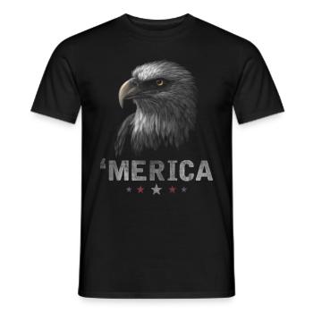 Merica Eagle 4th of July USA Patriotic - Männer T-Shirt - Schwarz - Vorne - AI Model Male 178 light (178cm)