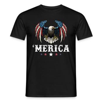 Eagle American Flag 4th of July Merica USA - Männer T-Shirt - Schwarz - Vorne - AI Model Male 178 light (178cm)