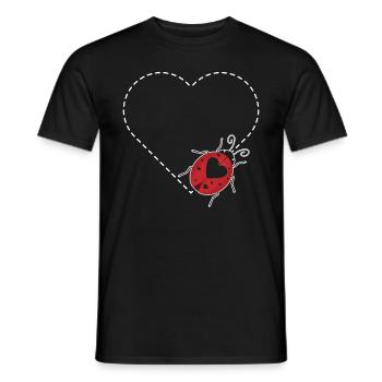 Coccinelle Cœur Insectes Entomologiste - T-shirt homme - noir - Devant - AI Model Male 178 light (178cm)