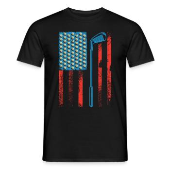 Amerika Golfspieler USA 4. Juli Golfer - Männer T-Shirt - Schwarz - Vorne - AI Model Male 178 light (178cm)