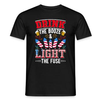 USA Patriotic 4 Juillet Directeur des feux d’artifice - T-shirt homme - noir - Devant - AI Model Male 178 light (178cm)